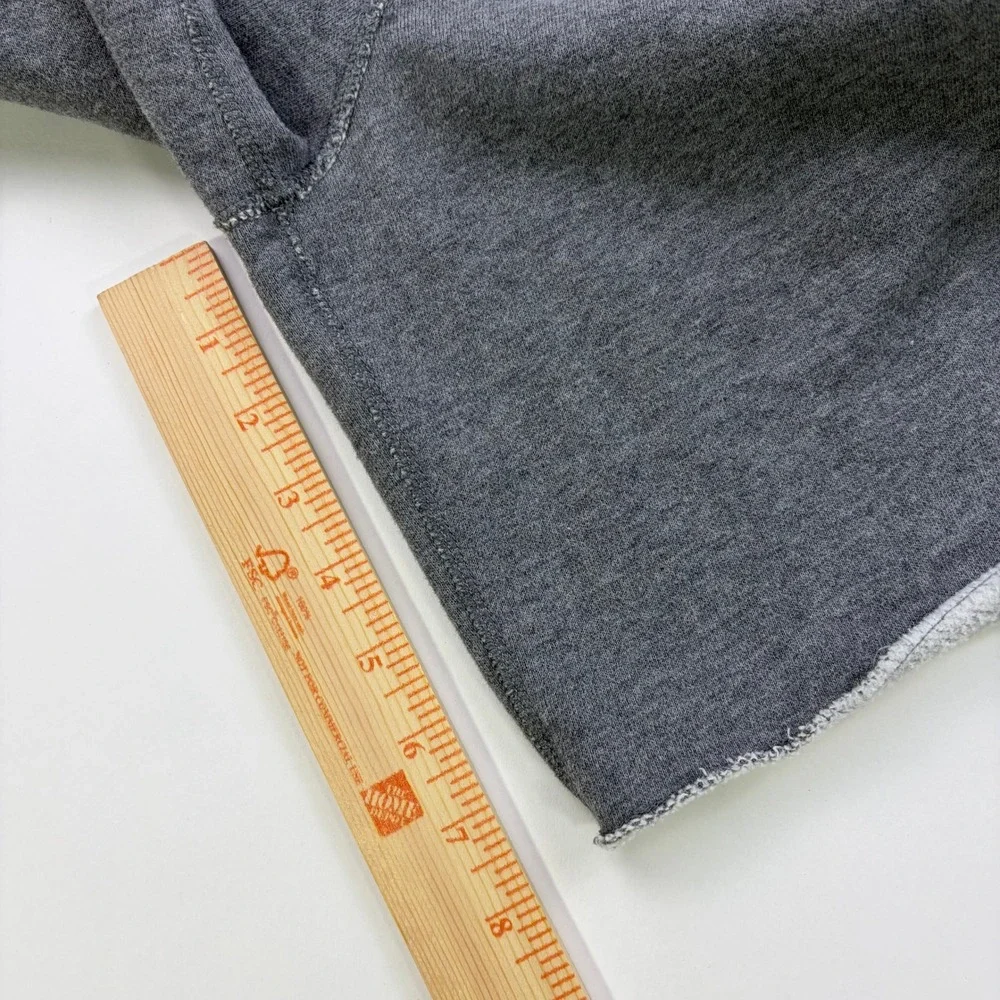 Y2K Abercrombie & Fitch Sweat Shorts Mens XS Gray Embroidered Logo Raw Hem